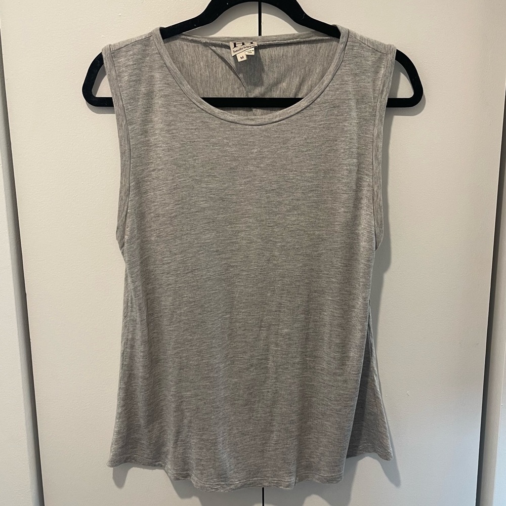 Haute Hippie Light Grey Open Back Sleeveless Tank Top